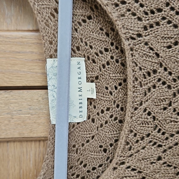 🎁Debbie Morgan - Rounded Collar Knit Sweater- Brown - sz L - Picture 7 of 10